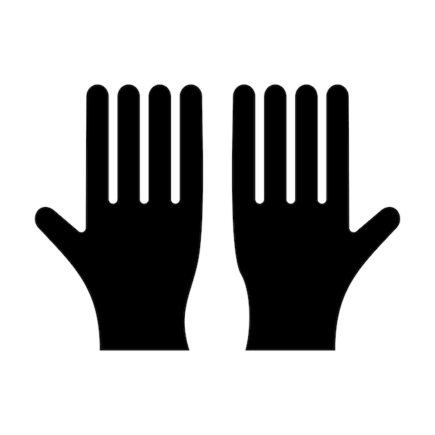 working gloves glyph solid black illustration