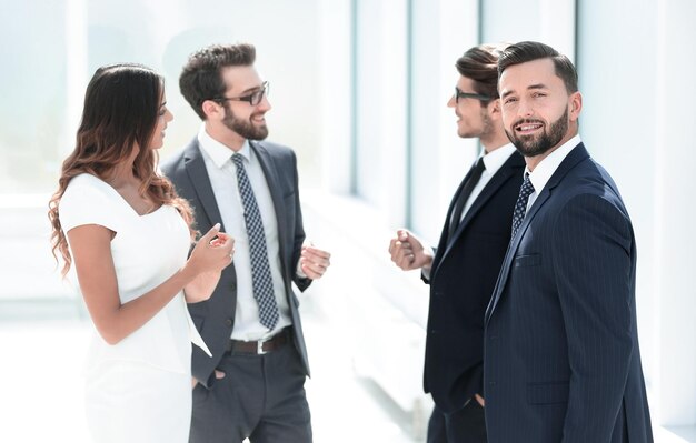 Working group talking in the office