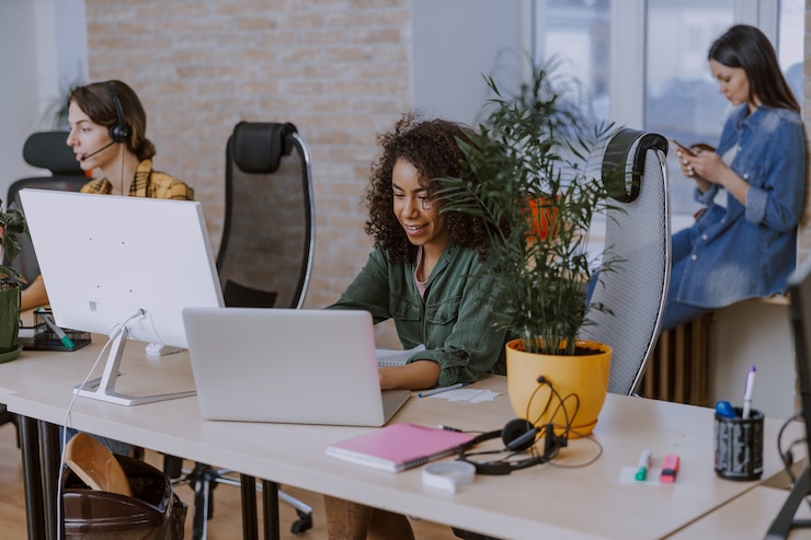 Photo working process in a modern office