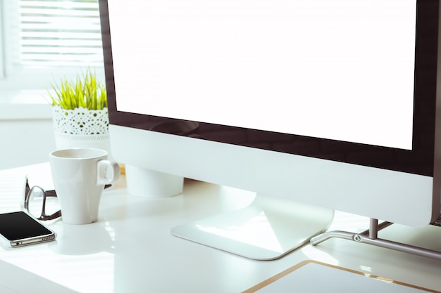 Working table with computer