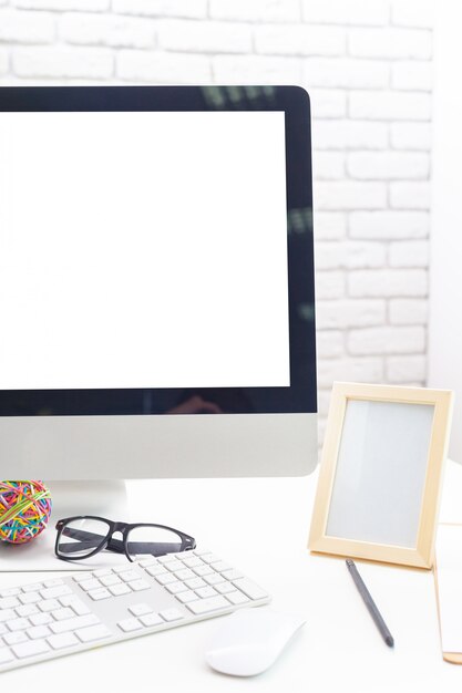 Working table with computer