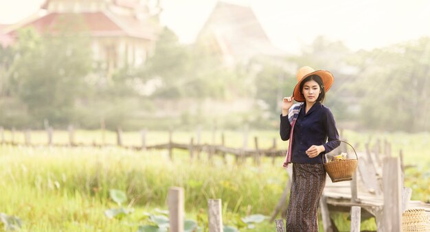 Working woman in countryside,Thailand