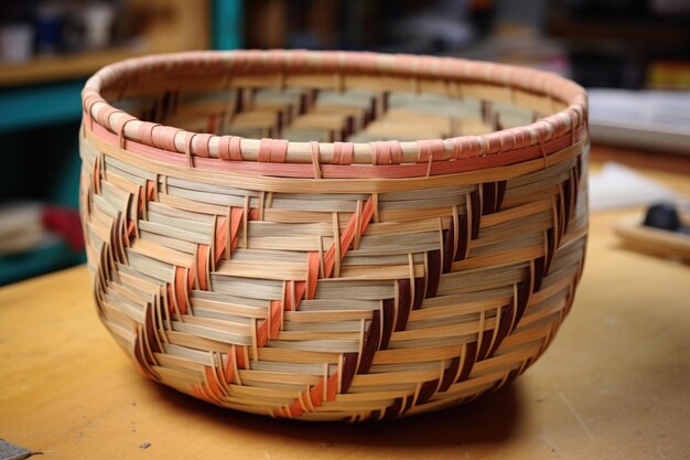 A workinprogress basket with unfinished edges created with generative ai