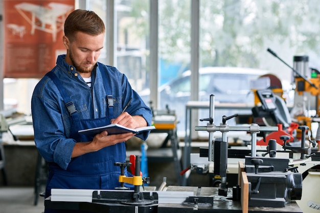 Workman in Machine Units Showroom