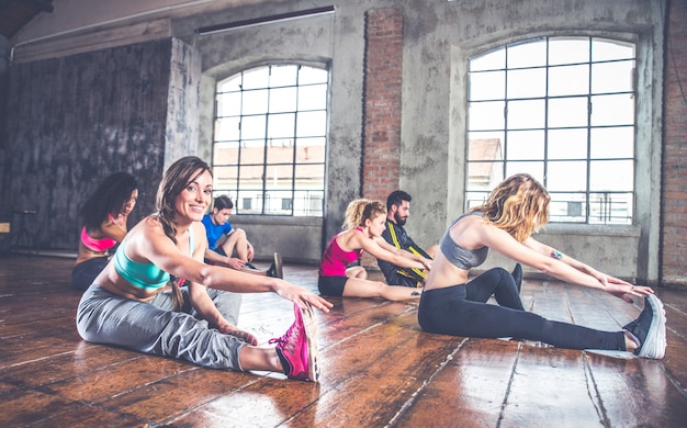 Workout in a fitness gym