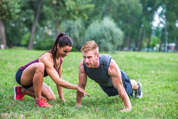 Workout at outdoor