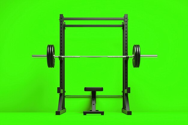 Photo workout weight bench with dumbbells generative ai