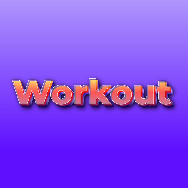 Workouttext effect jpg gradient purple background card photo