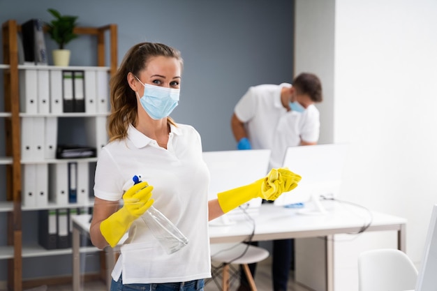 Photo workplace cleaning service janitor standing