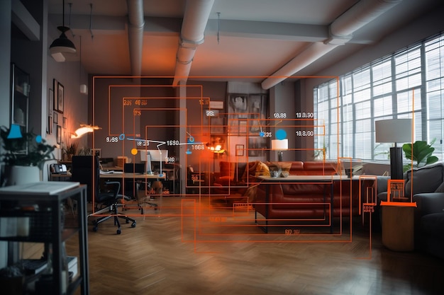 Workplace Connectivity IoT Sensor Measuring Presence by Generative AI