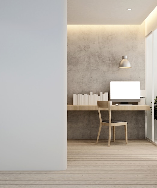 Workplace in hotel or apartment 3D