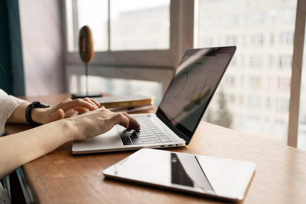 Workplace laptop in the office