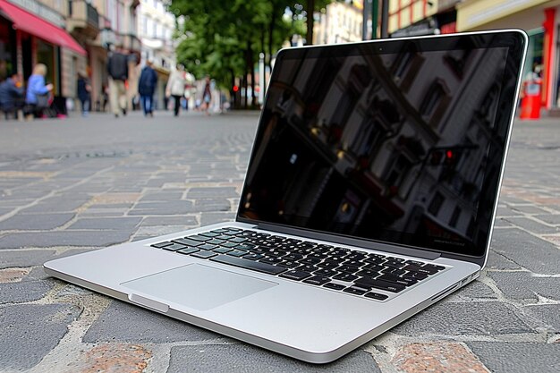 Workplace of office worker with laptop at office