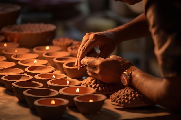 Workshop Diwali Clay Diyas maken