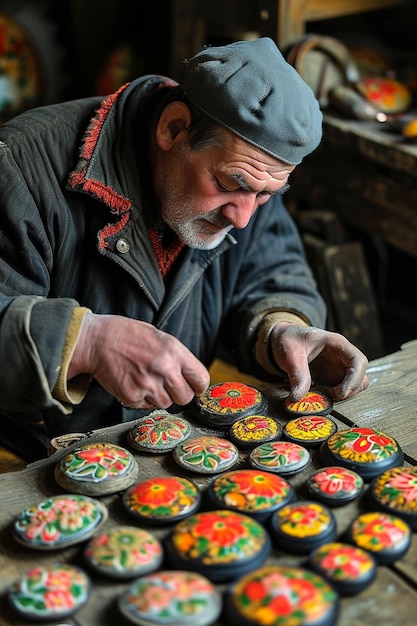 a workshop where artisans create Martisor