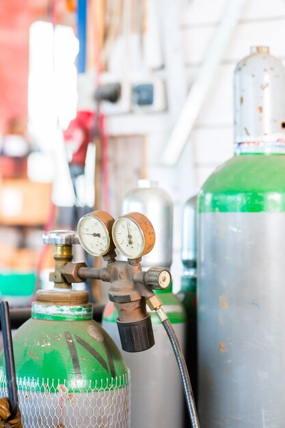 Photo workshop with welder gas bottle