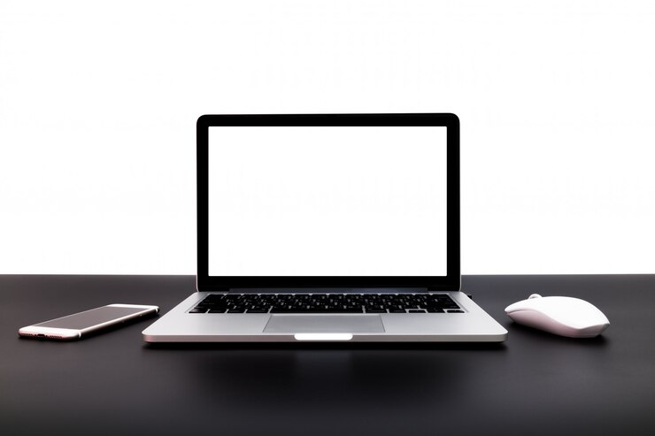 Photo workspace with laptop computer, office supplies gadget at home or studio office