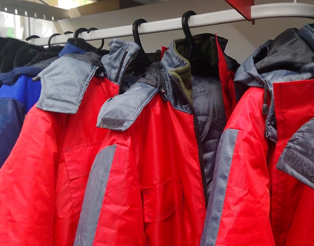 Workwear jackets jackets workwear for builders and industry\
wardrobe with hangers for industrial workwear