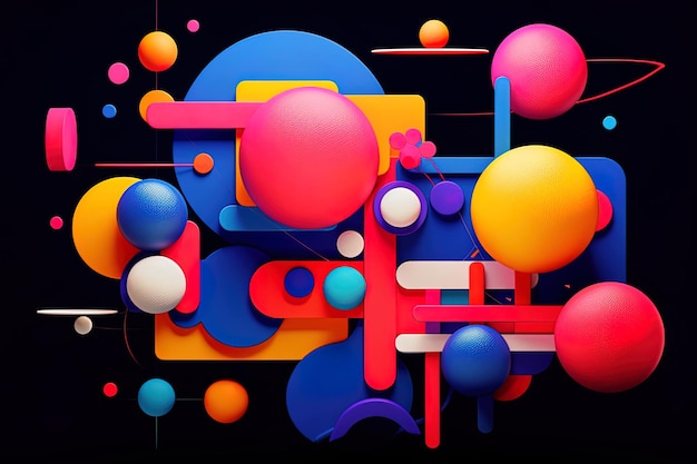 The world of abstract art with geometric shapes with visually striking compositions