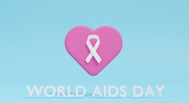 Illustrazione di rendering 3d della giornata mondiale dell'aids