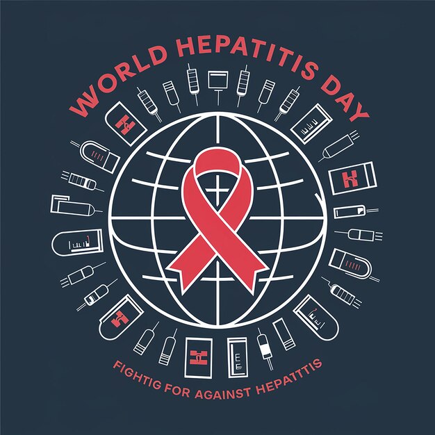 a world aids day poster with a red ribbon around it