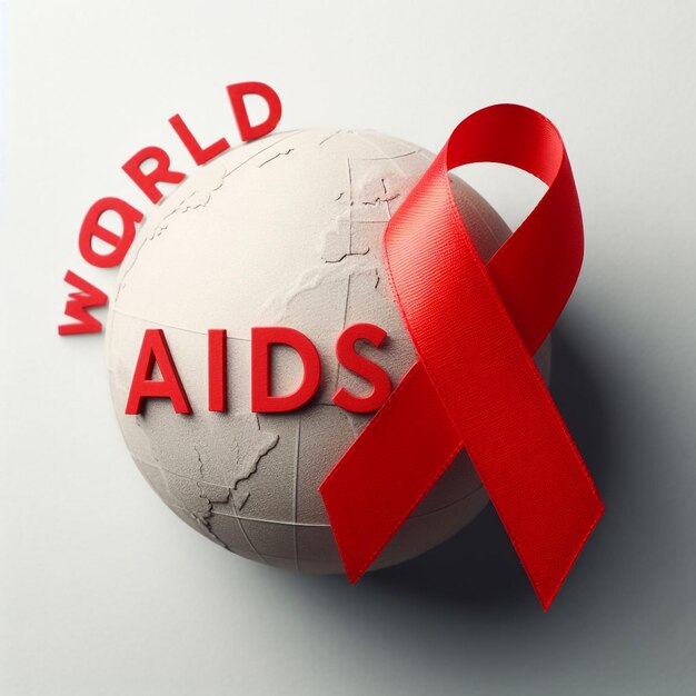 Foto giornata mondiale dell'aids e il nastro rosso