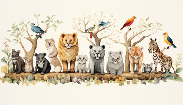 World Animal Day Artistic Exploration Charming illustrations