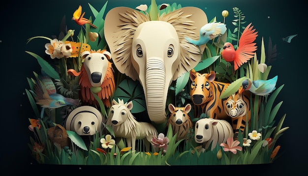 Foto esplorazione artistica affascinante per la giornata mondiale degli animali