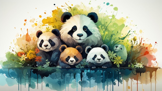 World Animal Day Artistic Explorations Captivating group of anamils illustrations in a variet