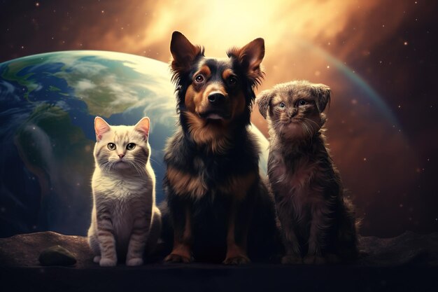 Foto concetto di giornata mondiale degli animali background generativo ai