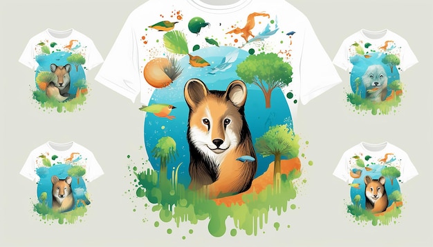 Foto vettore di progettazione della maglietta della giornata mondiale degli animali