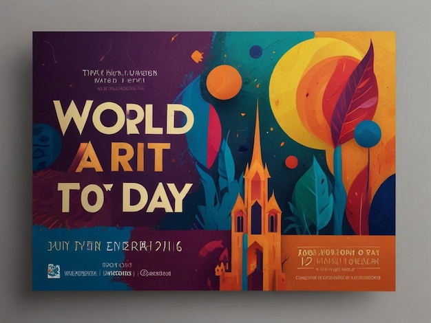 Photo world art day banner