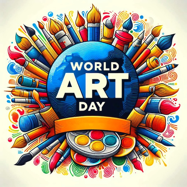 World art day graphic illustration abstract background