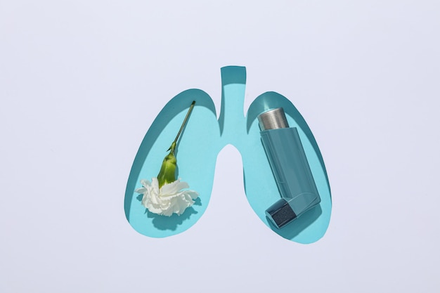 Photo world asthma day concept of allergy care asthma