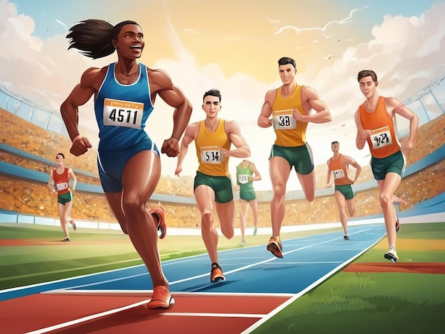 World Athletics Day Concept Illustration Sports Athletes and Competition