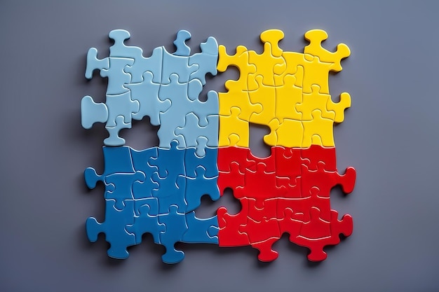 World Autism Awareness day Abstracte achtergrond van puzzels Generatieve AI illustratie