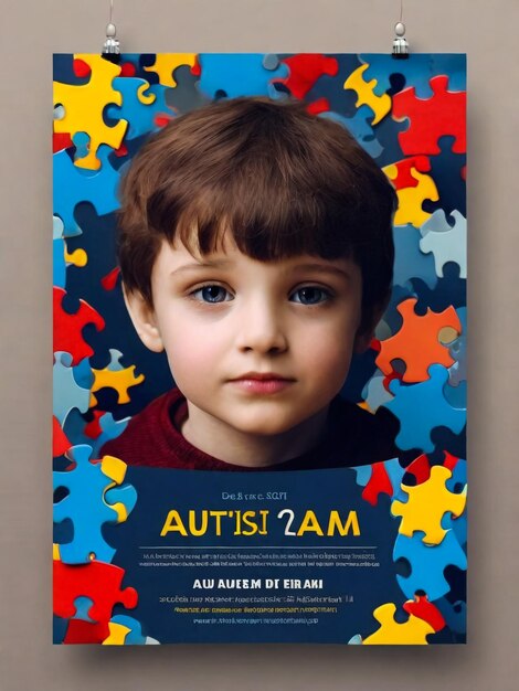 Photo world autism awareness day flyer