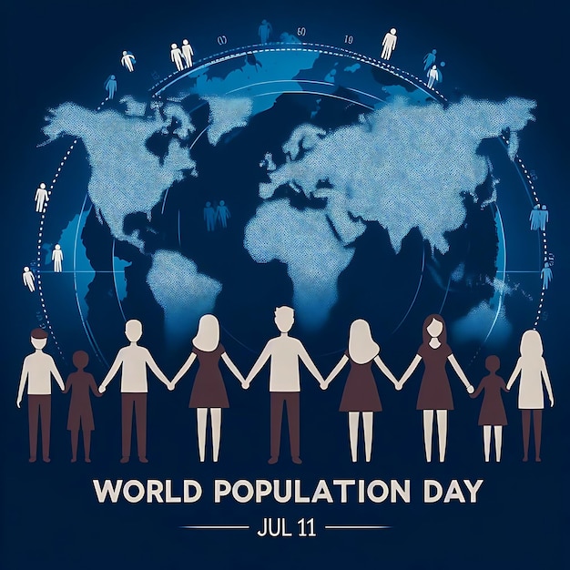 World background with people World population day