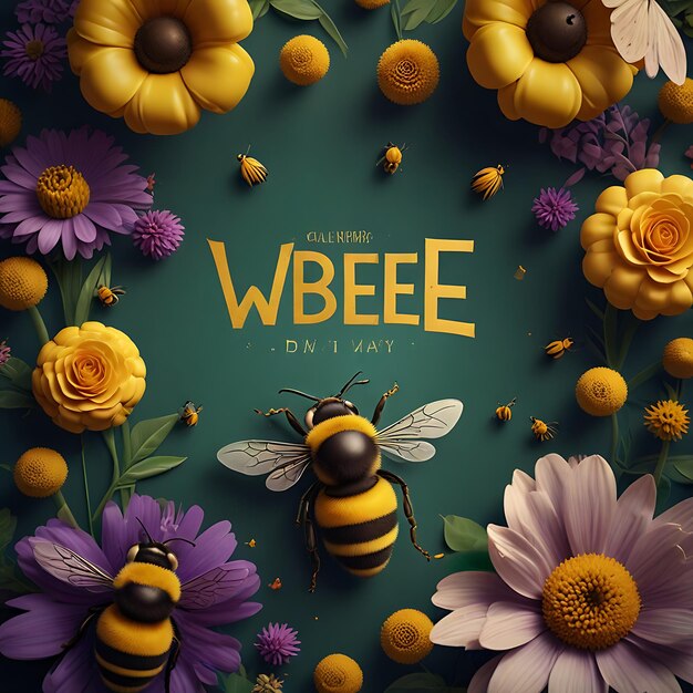 Photo world bee day illustration