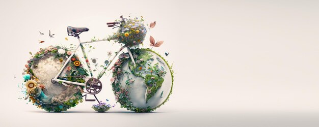 World bicycle day background with copy space Eco friendly bicycle concept Generative AI