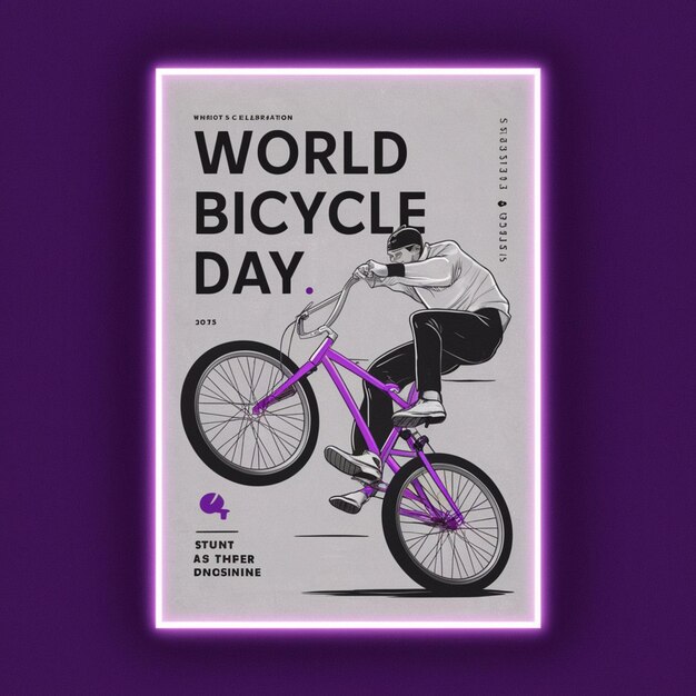 Foto illustrazione del poster della giornata mondiale della bicicletta