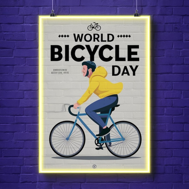 Foto illustrazione del poster della giornata mondiale della bicicletta