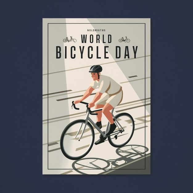 Foto illustrazione del poster della giornata mondiale della bicicletta