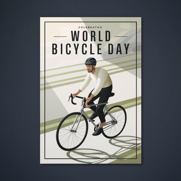 Photo world bicycle day poster illustration