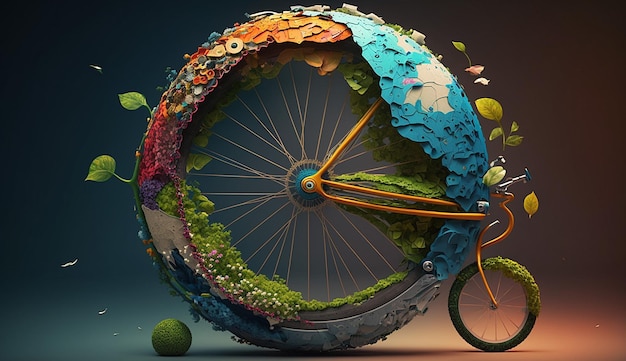 World bicycyle day june 3 colorful photo illustration