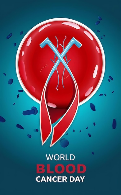 Foto giornata mondiale del cancro al sangue vector illustrazione poster banner biglietto di auguri