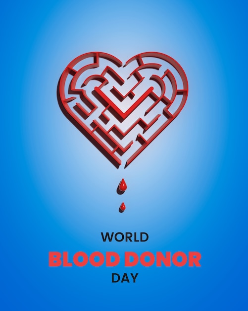 World blood donor day collage design