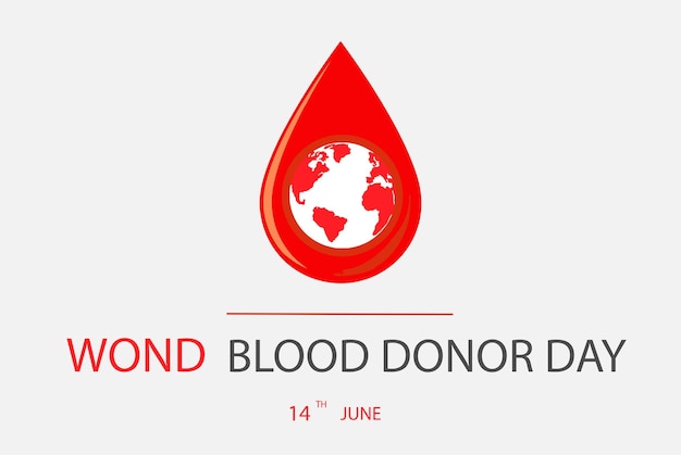 World blood donor day congratulations concept creative red blood drop