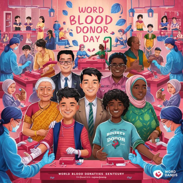 World blood donor day illustration