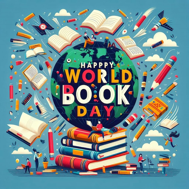 Photo world book day background image